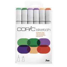 Набір спиртових маркерів Copic Sketch Set Secondary Tones 6 шт
