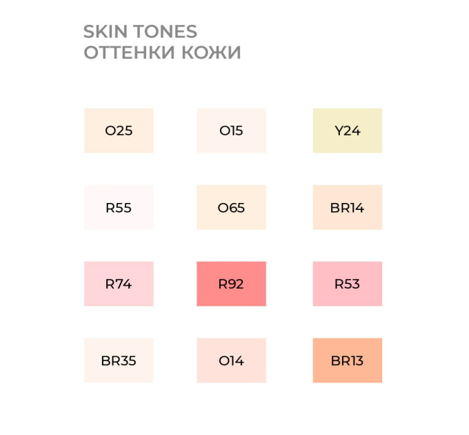 Набір маркерів Sketchmarker Skin tones 12 Відтінки шкіри 12 шт арт 12skin