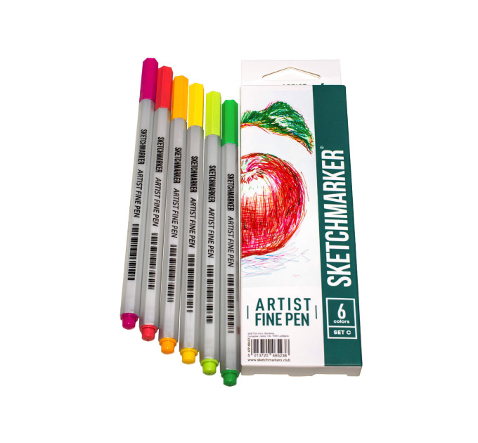 Набір Лайнерів SketchMarker ARTIST Fine Pen Basic 3, 6 кол AFP-6BAS3