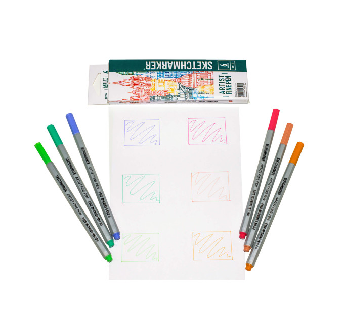 Набір Лайнерів SketchMarker ARTIST Fine Pen Basic 4, 6 кол AFP-6BAS4