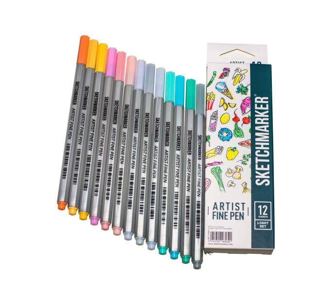Набір Лайнерів SketchMarker ARTIST Fine Pen Light, 12 кол. AFP-12LGHT