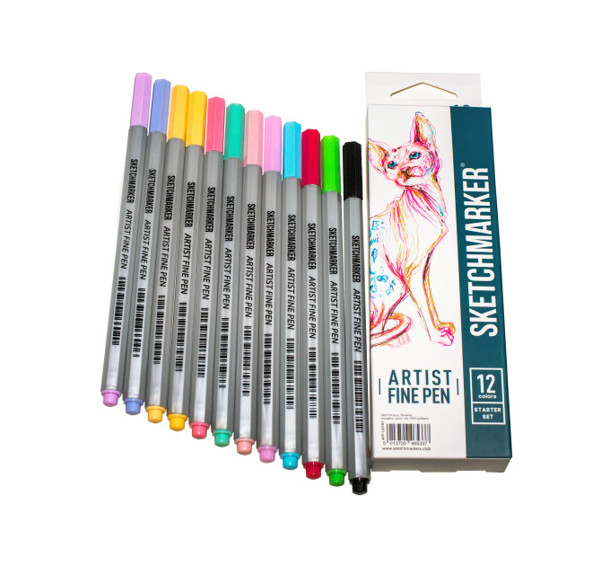 Набір Лайнерів SketchMarker ARTIST Fine Pen Starter, 12 кол. AFP-12STRT