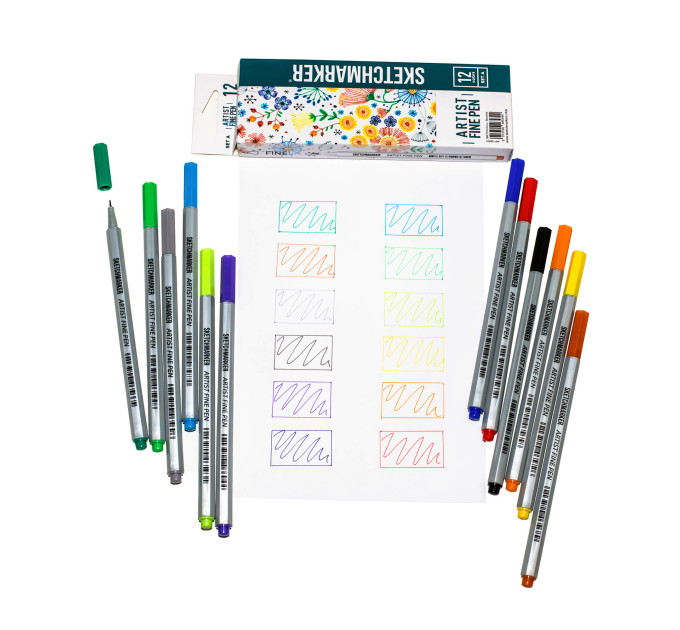 Набір Лайнерів SketchMarker ARTIST Fine Pen Basic 1, 12 кол AFP-12BAS1