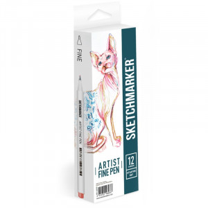 Набор Лайнеров SketchMarker ARTIST Fine Pen Starter, 12 цв AFP-12STRT