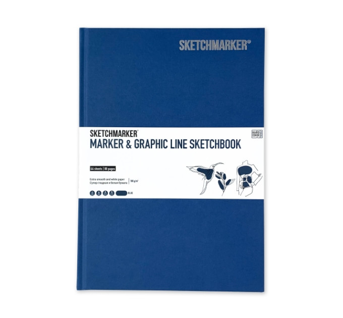 Скетчбук SketchMarker В5 44 листов, 180 г, синий, MGLHM / BLUE