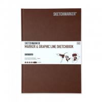 Скетчбук SketchMarker В5 44 листов, 180 г, коричневый, MGLHM / DBRWN