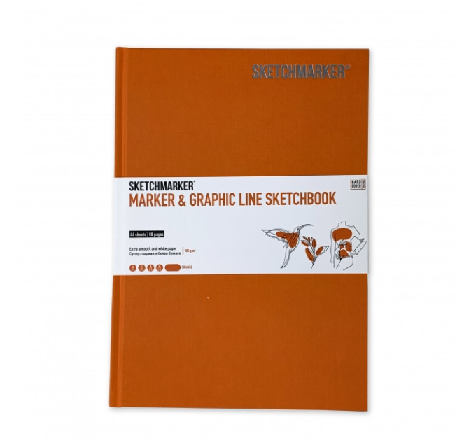 Скетчбук SketchMarker В5 44 листов, 180 г, оранжевый, MGLHM / ORAN