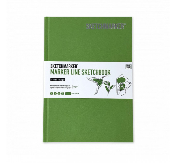 Скетчбук SketchMarker В5 44 листов, 180 г, зеленое яблоко, MGLHM / APGR