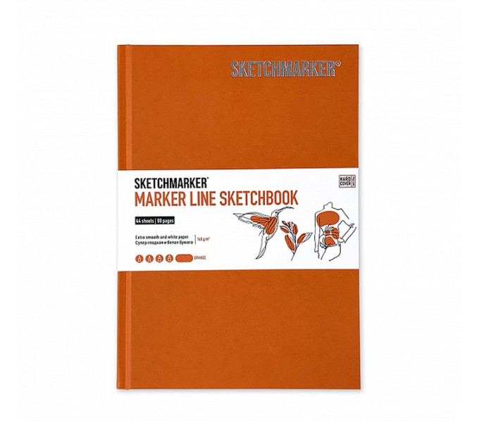 Скетчбук SketchMarker А5 44 листов, 160 г, оранжевый, MLHSM / ORAN
