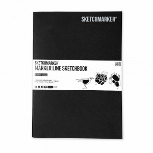Скетчбук SketchMarker А5 16 листов, 160 г, черный, MLSSM / BLACK