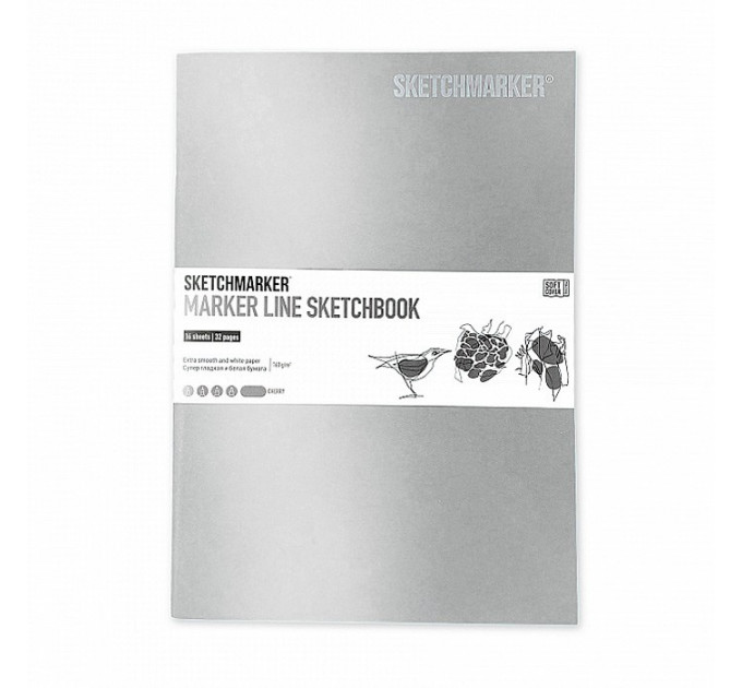Скетчбук SketchMarker В5 16 листов, 160 г, серебряный, MLSM / SILV