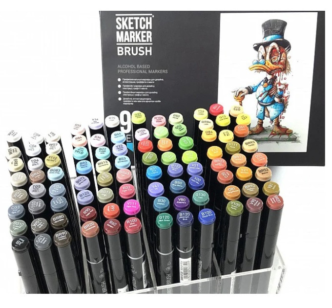 Набор маркеров SketchMarker Brush Set 4 96 шт. (В пластик. Кейсе), SMB-96SET4