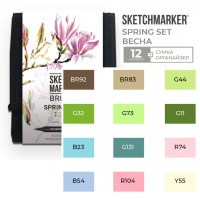 Маркери набір SketchMarker Brush Весна 12 шт, SMB-12SPRNG