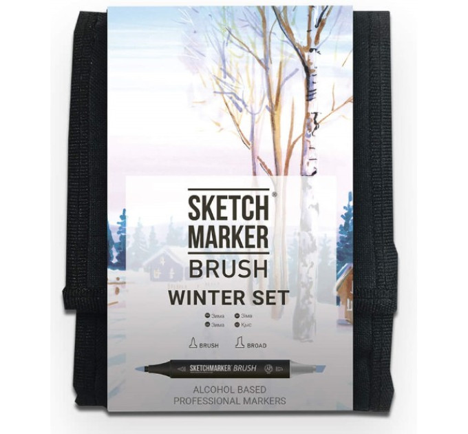 Маркери набір SketchMarker Brush Зима 12 шт, SMB-12WINT