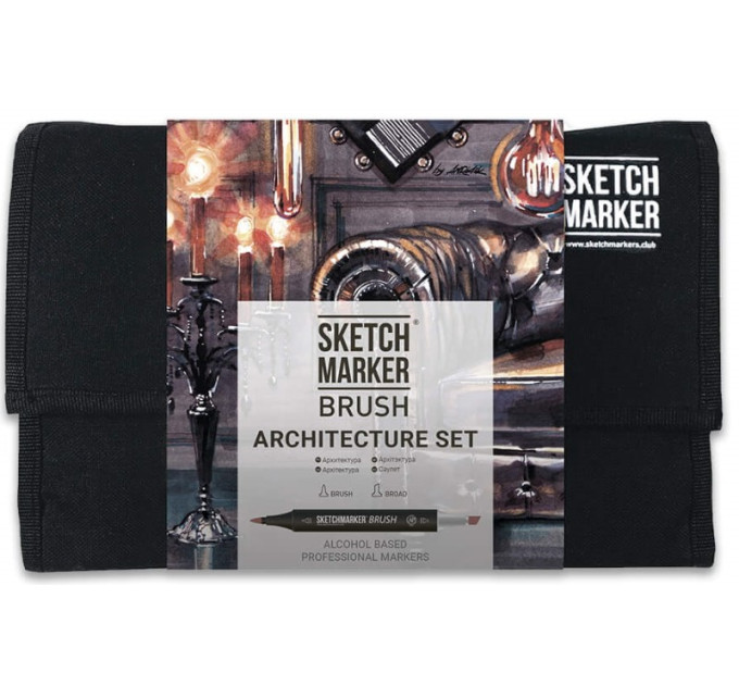 Маркери набір SketchMarker Brush Архітектура 24 шт, SMB-24ARCH