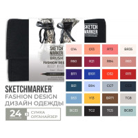 Маркери набір SketchMarker Brush Дизайн одягу 24 шт, SMB-24FASH