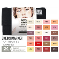 Маркери набір SketchMarker Brush Портрет 24 шт, SMB-24PORT