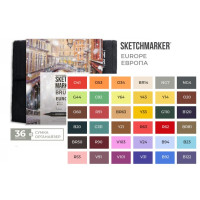 Маркери набір SketchMarker Brush Європа 36 шт, SMB-36EUROP